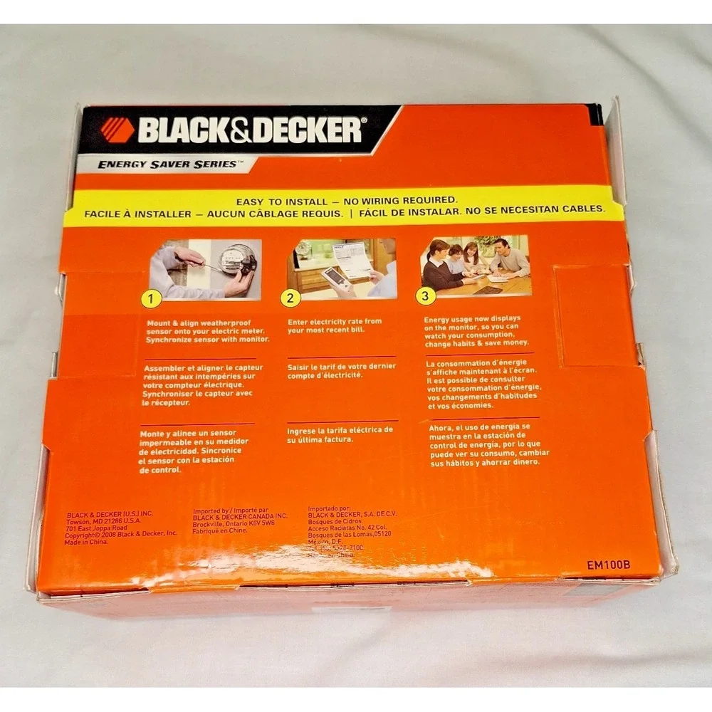 New Black & Decker Energy Saver Series EM100B Power Monitor LCD‎ Display 2008